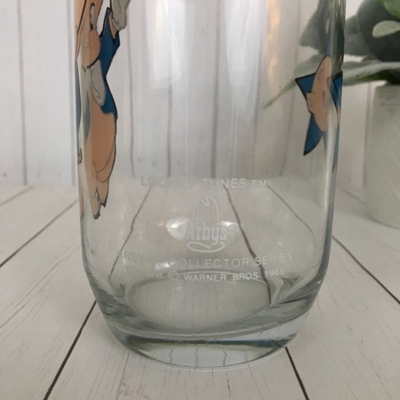 Vintage 1966 Porky Pig Drinking Glass Arby’s Looney Tunes That’s All Folks - Picture 7 of 11